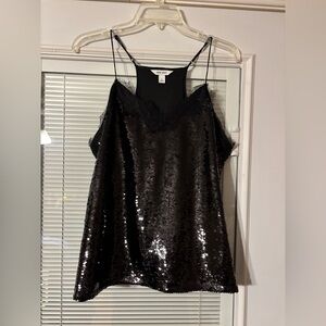 Nine West Shimmering sequined Black Camisole top